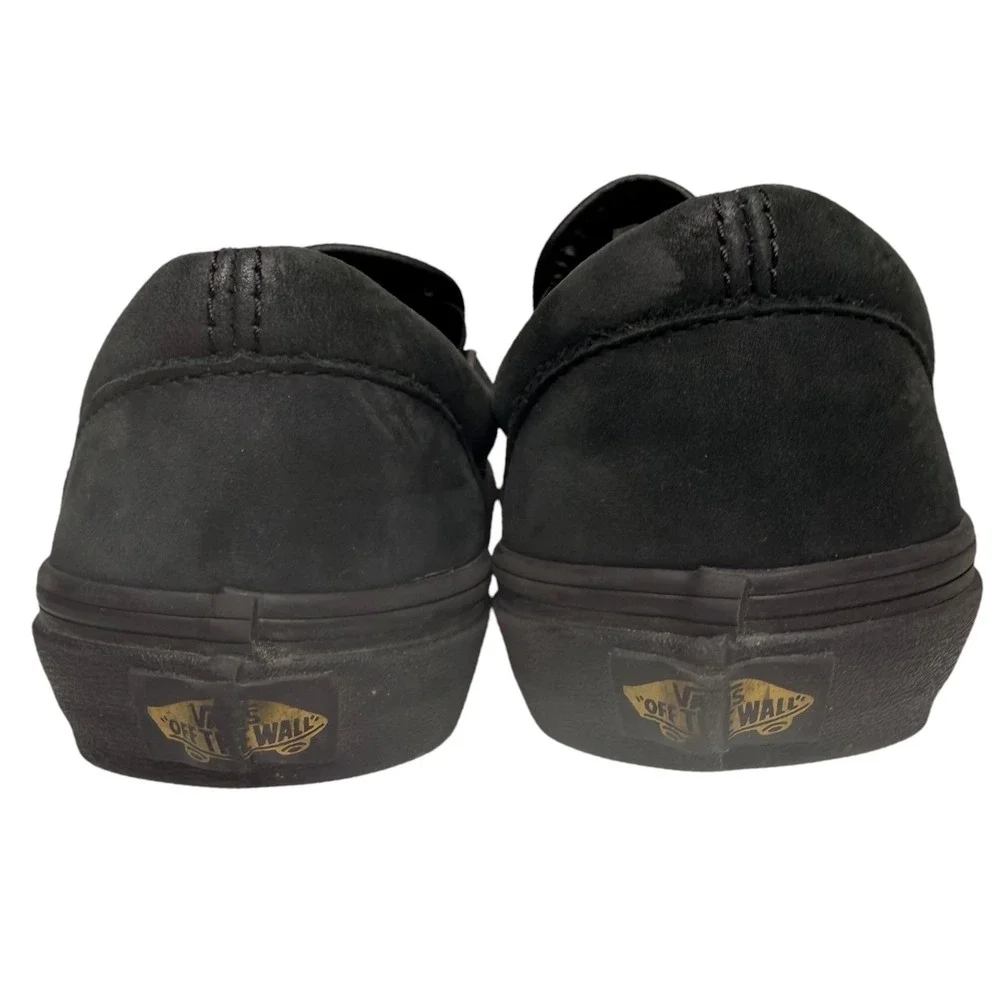 Vans Classic Slip On Black Gold Checkerboard Hardware Womens 7.5